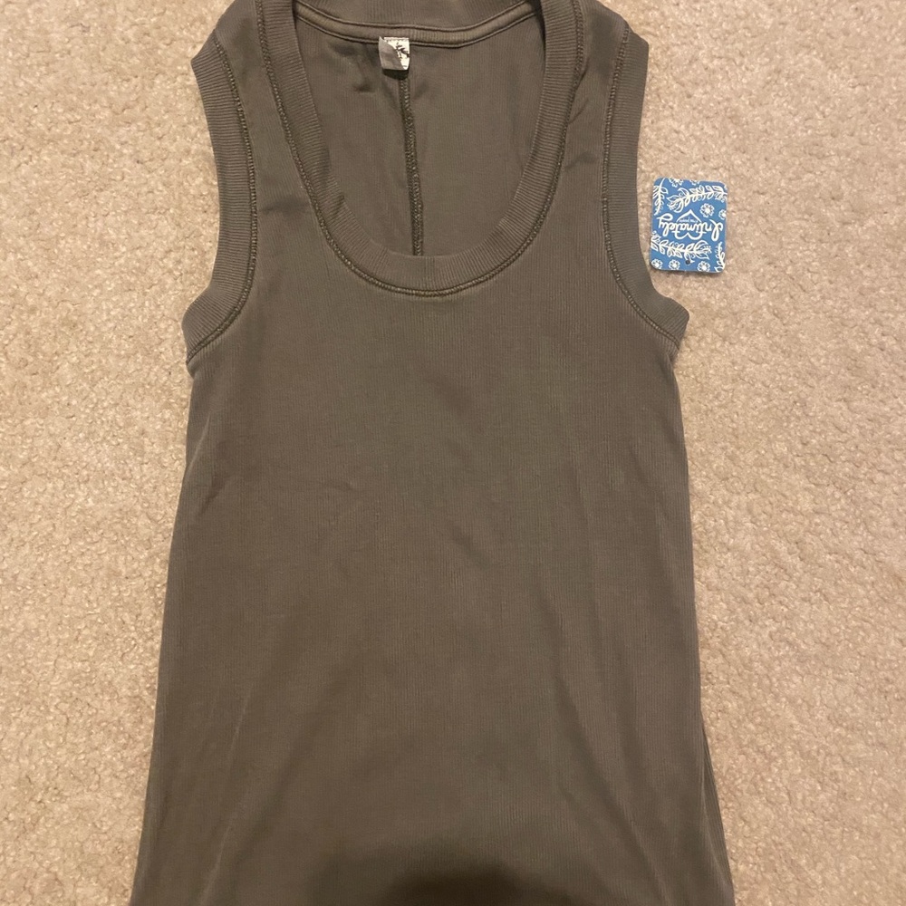 free people army green tank top